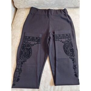 NEW! Desigual Glen Wmns Black Leggings Paisley Sparkle Detail US Size Small $96